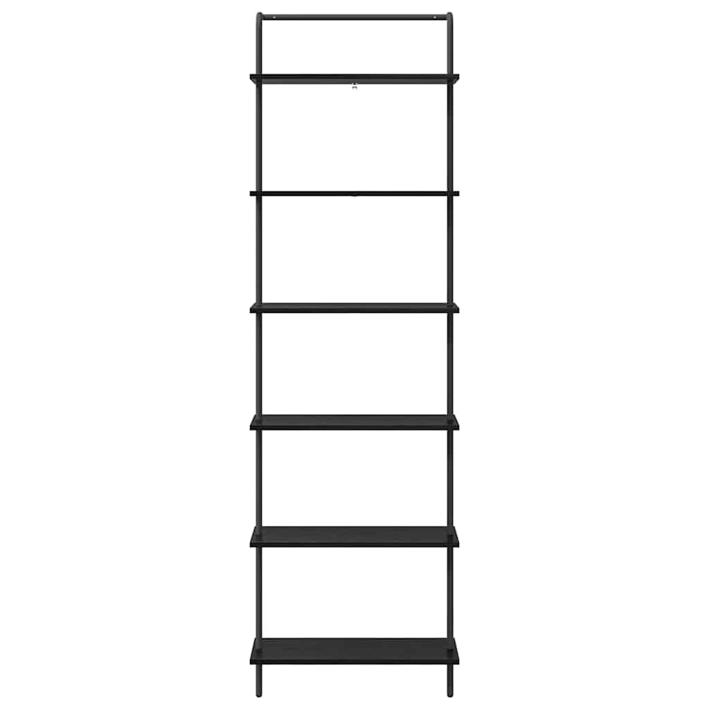 Boekenkast Zwart Eiken 60 x 24 x 203 cm Bewerkt hout