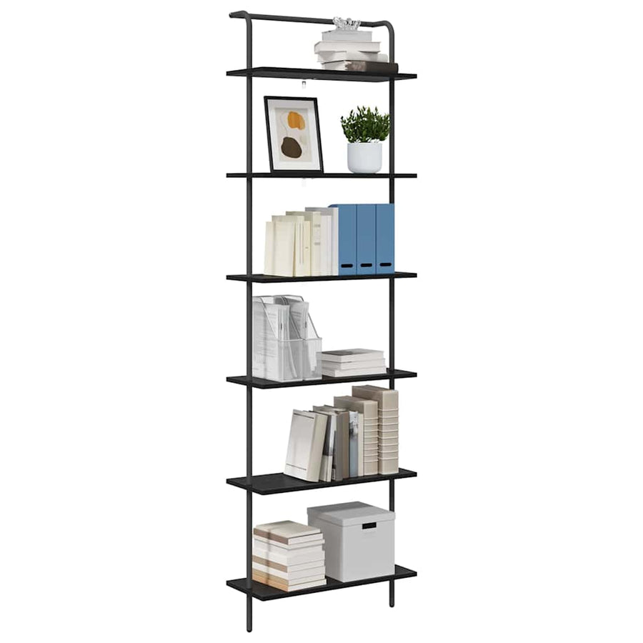 Boekenkast Zwart Eiken 60 x 24 x 203 cm Bewerkt hout
