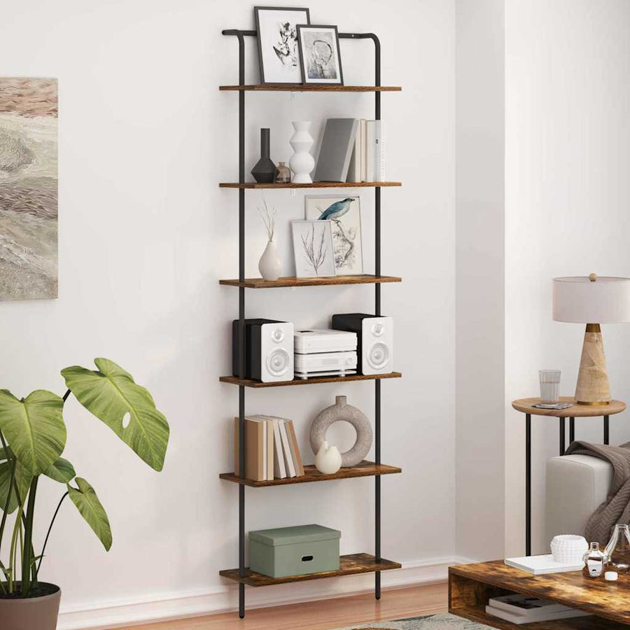 Boekenkast Gerookt eiken 60 x 24 x 203 cm Bewerkt hout
