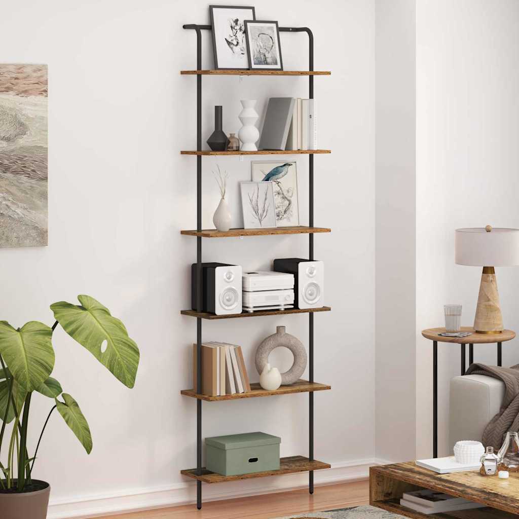 Boekenkast Oudhout 60 x 24 x 203 cm Bewerkt hout