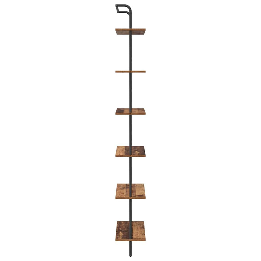 Boekenkast Oudhout 60 x 24 x 203 cm Bewerkt hout