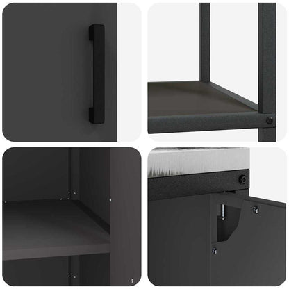 Keuken Opslag Set met plank Anders met opslag met de deur 3 pcs Zwart 210 x 50 x 92 cm