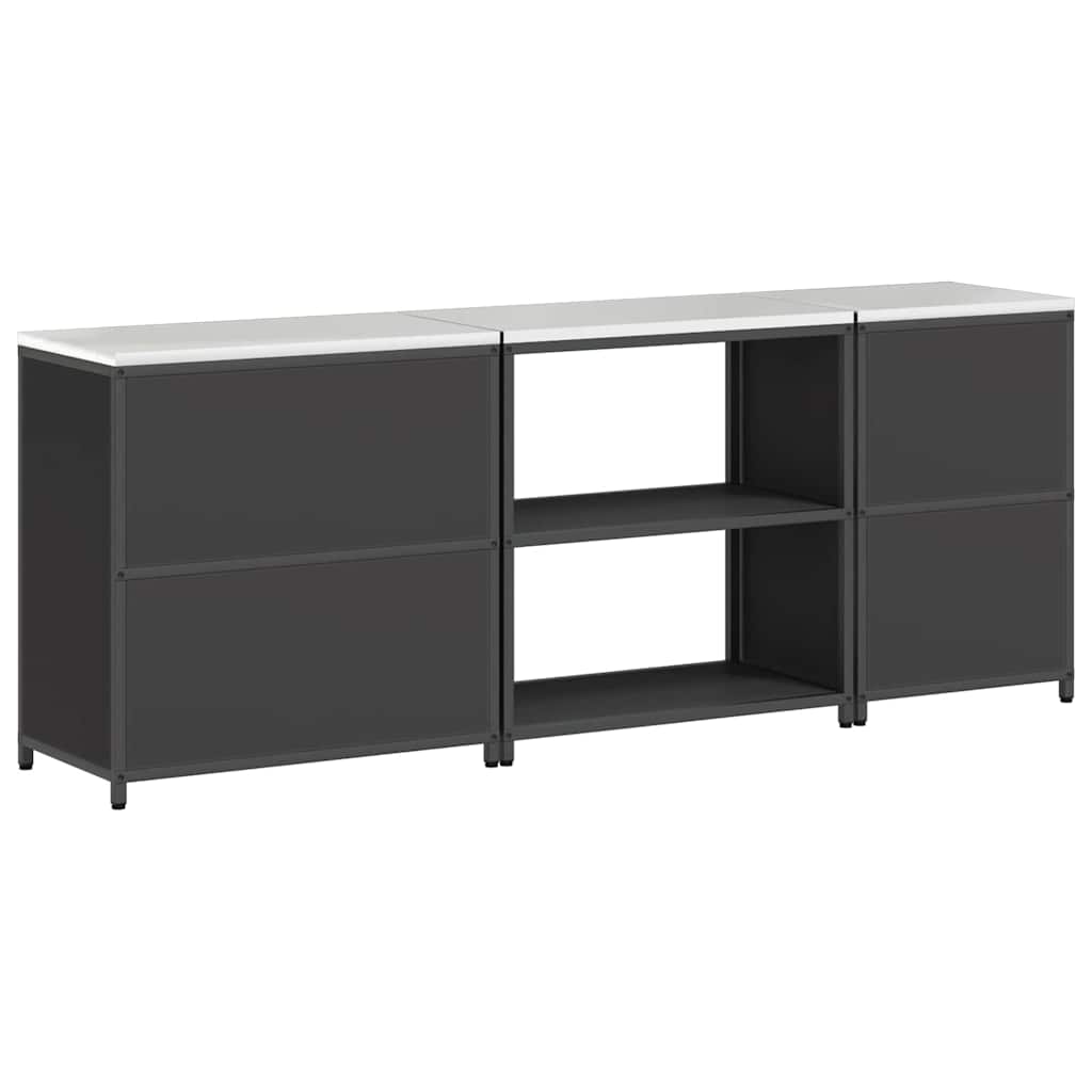 Keuken Opslag Set met plank Anders met opslag met de deur 3 pcs Zwart 210 x 50 x 92 cm