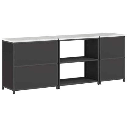 Keuken Opslag Set met plank Anders met opslag met de deur 3 pcs Zwart 210 x 50 x 92 cm