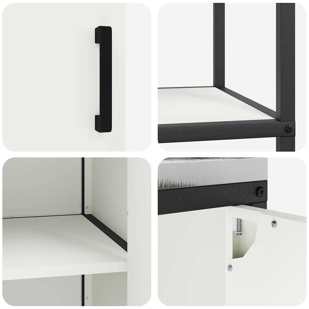 Keuken Opslag Set 3 pcs Wit 210 x 50 x 92 cm Koudgewalst staal