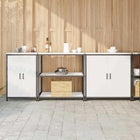 Kitchen storage set with shelf Anders with storage 3 pcs White Steel