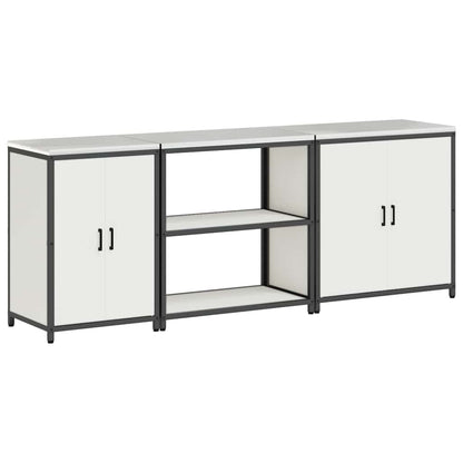 Keuken Opslag Set 3 pcs Wit 210 x 50 x 92 cm Koudgewalst staal