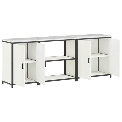 Keuken Opslag Set 3 pcs Wit 210 x 50 x 92 cm Koudgewalst staal