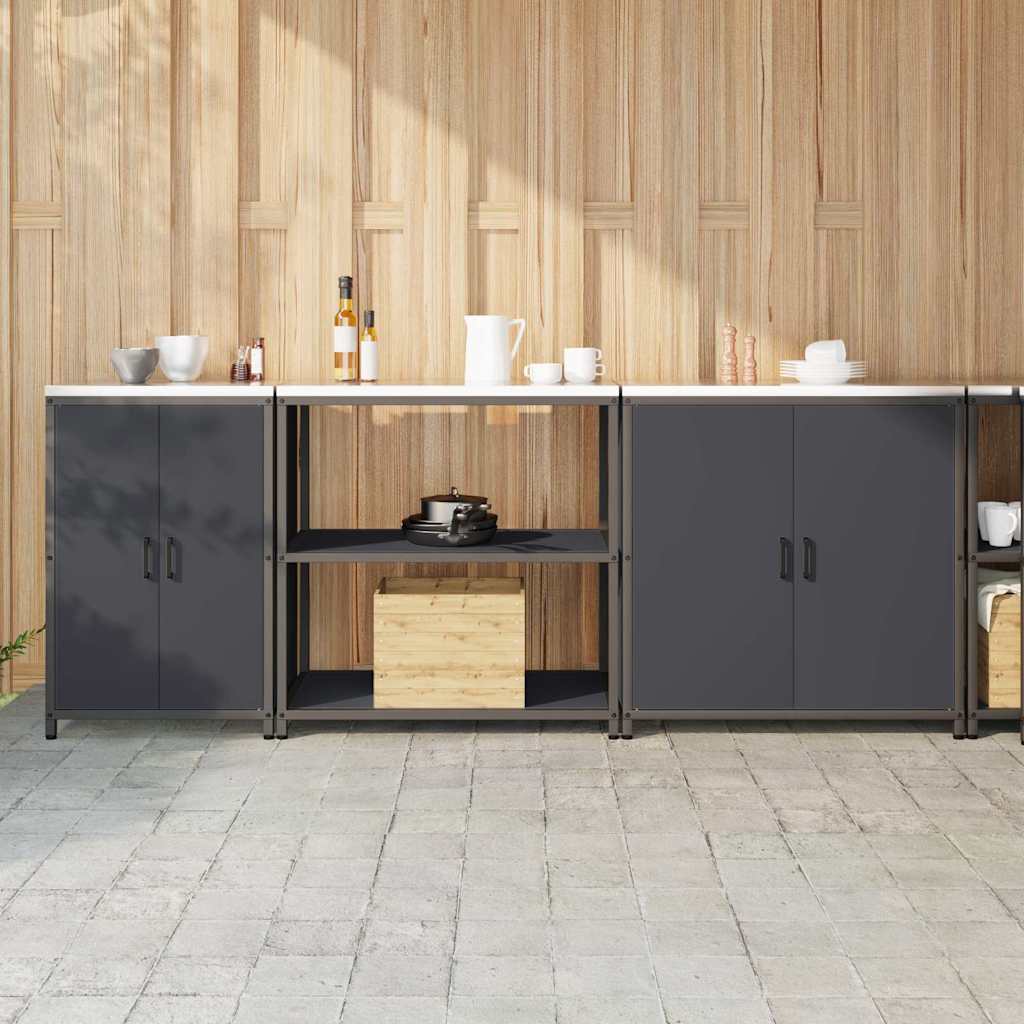 Keuken Opslag Set met plank Anders met opslag met de deur 3 pcs Antraciet 210 x 50 x 92 cm