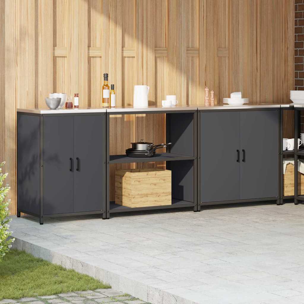 Keuken Opslag Set met plank Anders met opslag met de deur 3 pcs Antraciet 210 x 50 x 92 cm
