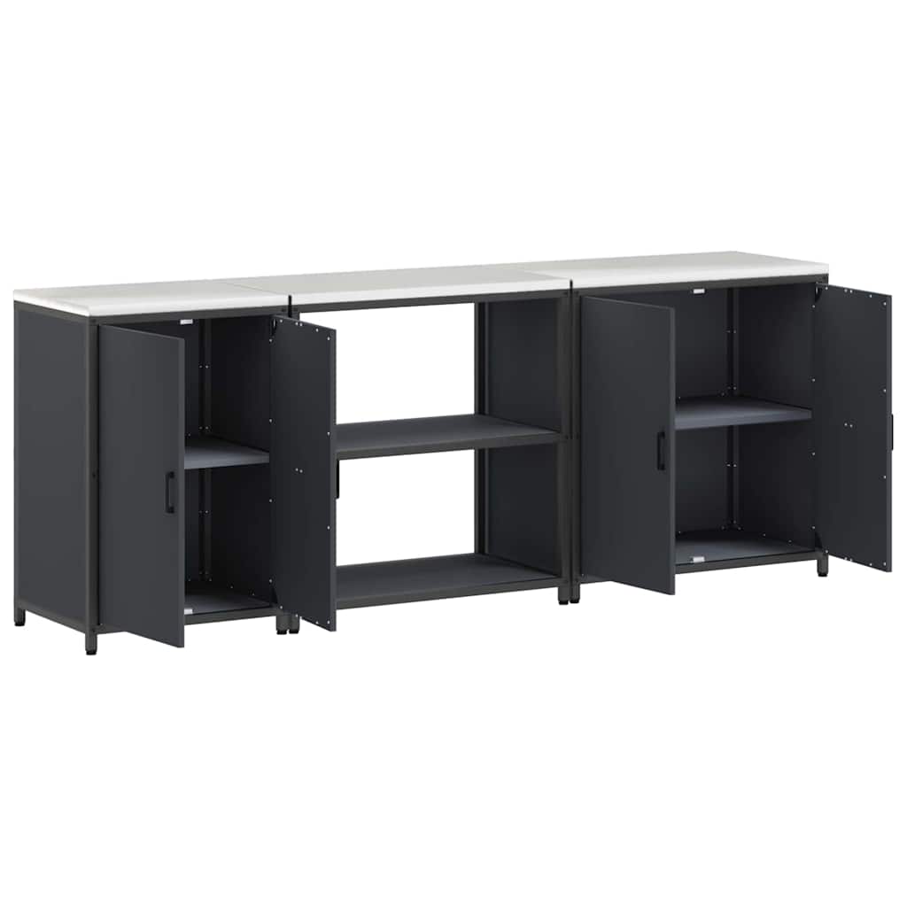 Keuken Opslag Set met plank Anders met opslag met de deur 3 pcs Antraciet 210 x 50 x 92 cm