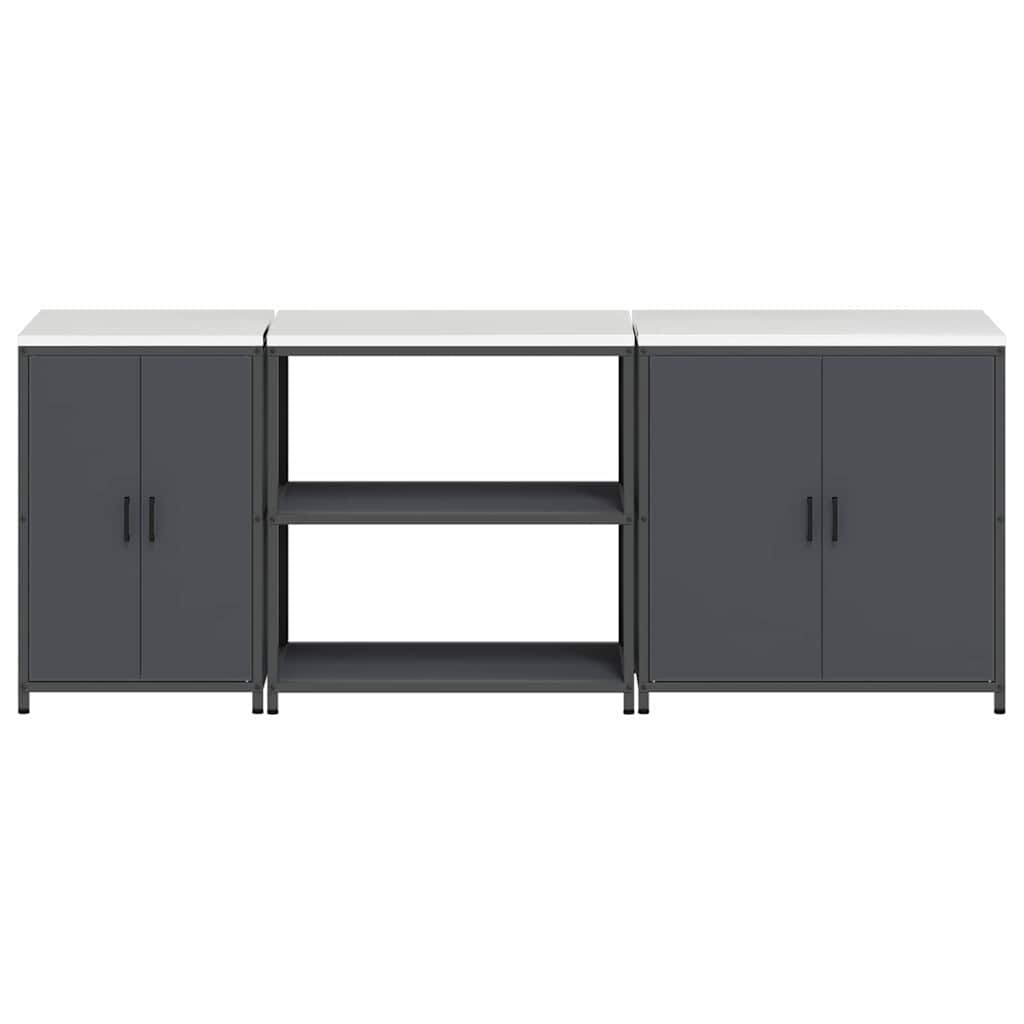 Keuken Opslag Set met plank Anders met opslag met de deur 3 pcs Antraciet 210 x 50 x 92 cm