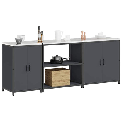 Keuken Opslag Set met plank Anders met opslag met de deur 3 pcs Antraciet 210 x 50 x 92 cm