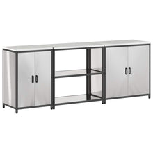 Keuken Opslag Set 3 pcs Zilver 210 x 50 x 92 cm Roestvrij staal