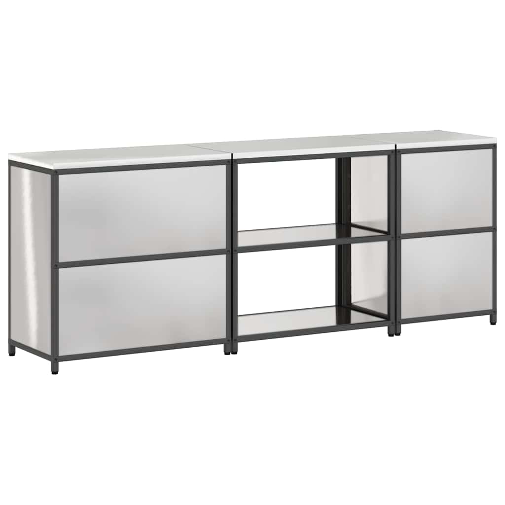 Keuken Opslag Set 3 pcs Zilver 210 x 50 x 92 cm Roestvrij staal