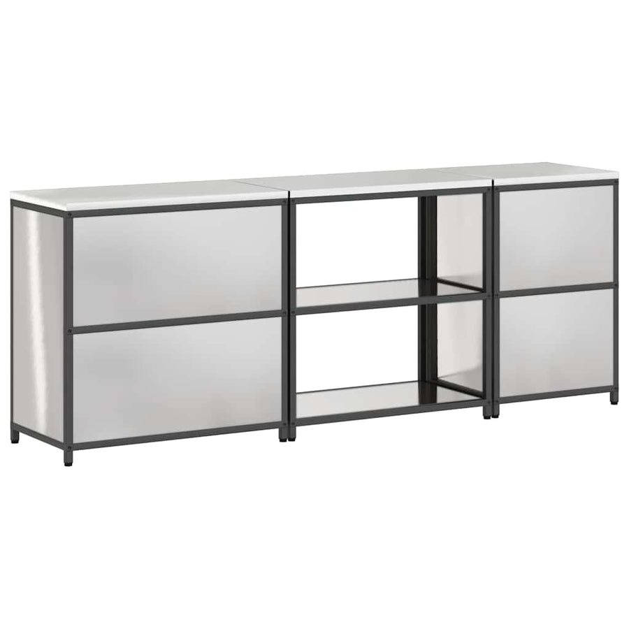 Keuken Opslag Set 3 pcs Zilver 210 x 50 x 92 cm Roestvrij staal