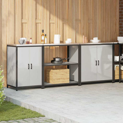 Keuken Opslag Set met plank Anders met opslag met de deur 3 pcs Zilver 210 x 50 x 92 cm