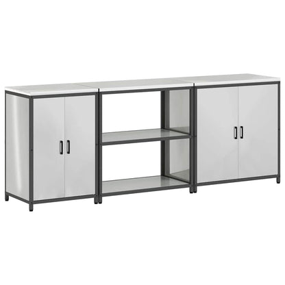 Keuken Opslag Set met plank Anders met opslag met de deur 3 pcs Zilver 210 x 50 x 92 cm