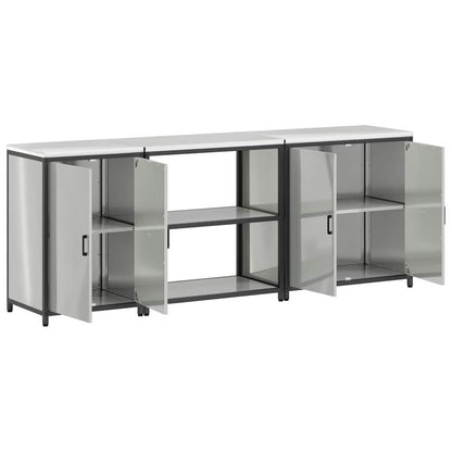 Keuken Opslag Set met plank Anders met opslag met de deur 3 pcs Zilver 210 x 50 x 92 cm