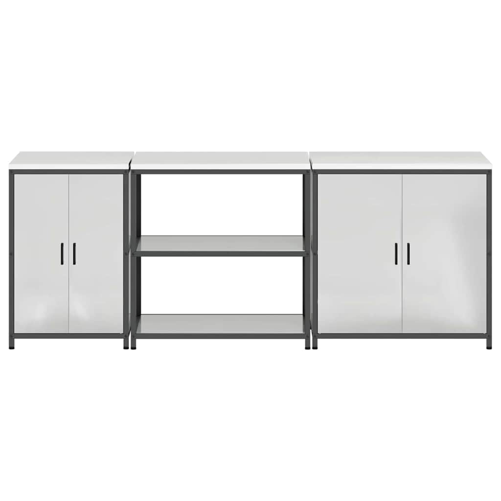 Keuken Opslag Set met plank Anders met opslag met de deur 3 pcs Zilver 210 x 50 x 92 cm