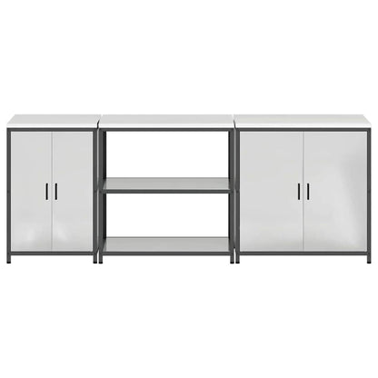 Keuken Opslag Set met plank Anders met opslag met de deur 3 pcs Zilver 210 x 50 x 92 cm