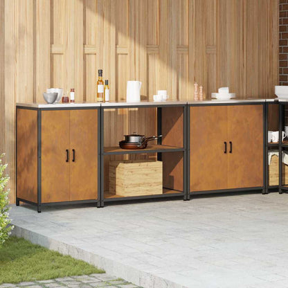 Keuken Opslag Set 3 pcs Roestig 210 x 50 x 92 cm Cortenstaal