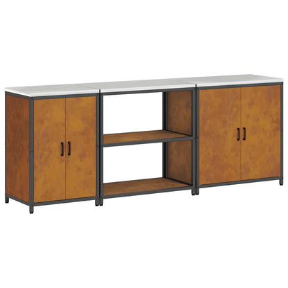 Keuken Opslag Set 3 pcs Roestig 210 x 50 x 92 cm Cortenstaal