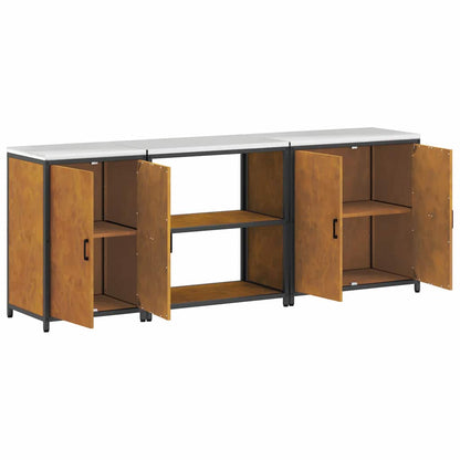 Keuken Opslag Set 3 pcs Roestig 210 x 50 x 92 cm Cortenstaal