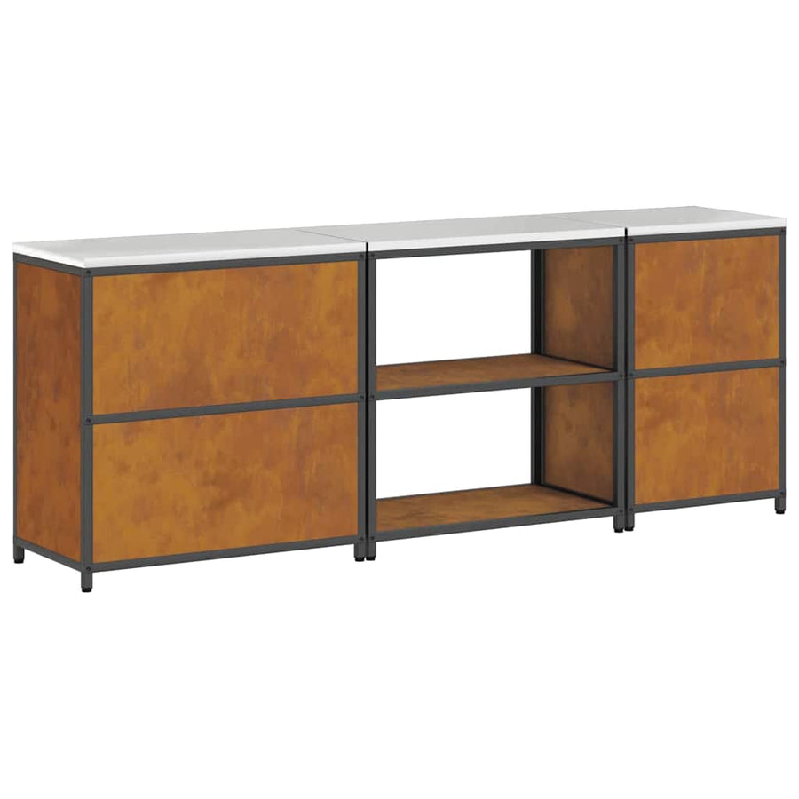 Keuken Opslag Set 3 pcs Roestig 210 x 50 x 92 cm Cortenstaal