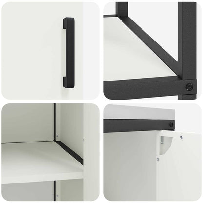 Keukenopslag set 2 pcs Wit 150 x 50 x 92 cm Koudgewalst staal