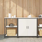 Keukenkast 150x50x92 cm koudgewalst staal wit