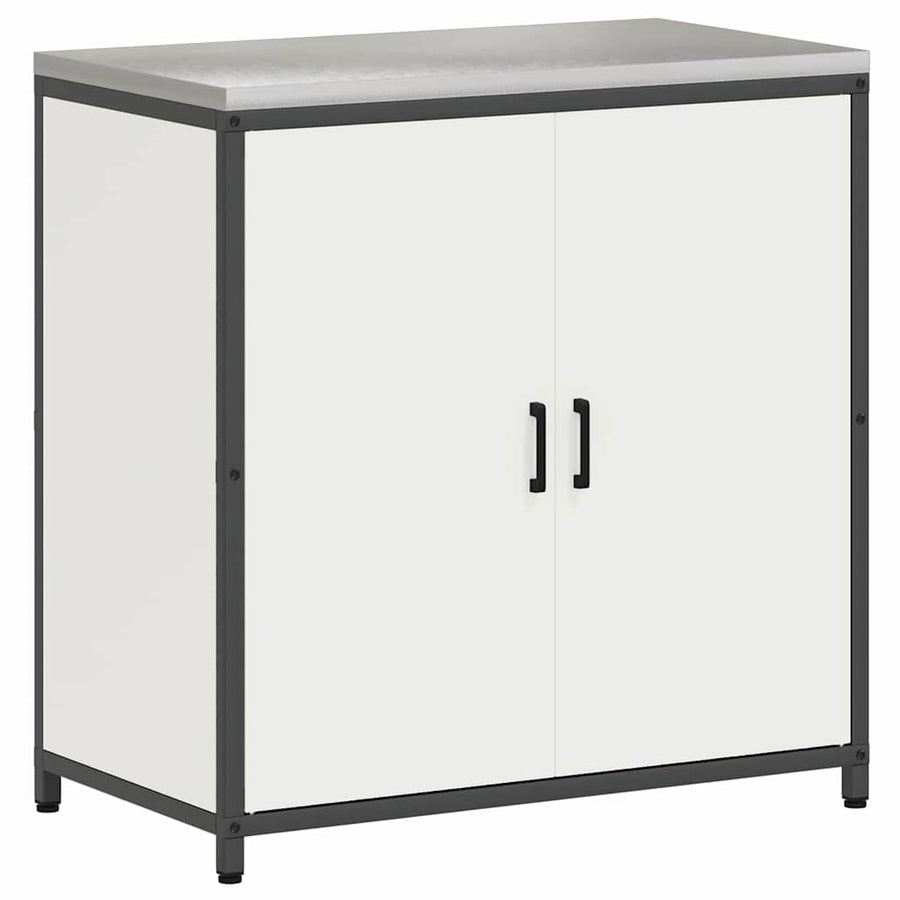 Keukenopslag set 2 pcs Wit 150 x 50 x 92 cm Koudgewalst staal