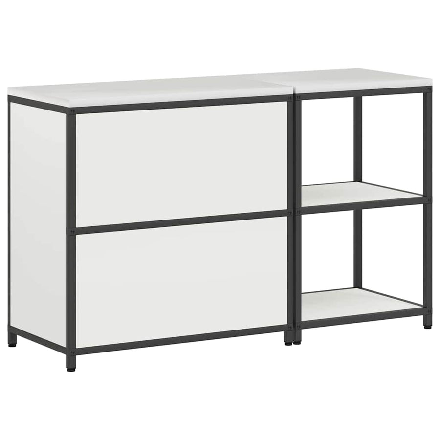 Keukenopslag set 2 pcs Wit 150 x 50 x 92 cm Koudgewalst staal