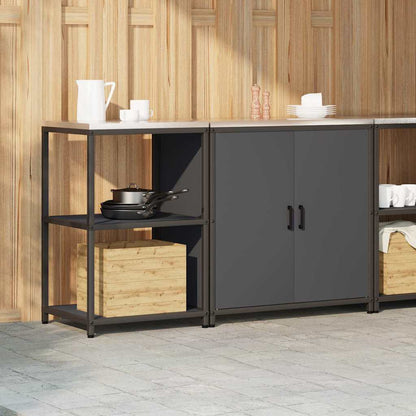 Keukenopslag set met plank met opslag met de deur Verstelbaar 2 pcs Antraciet 150 x 50 x 92 cm