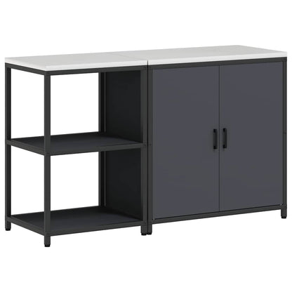 Keukenopslag set met plank met opslag met de deur Verstelbaar 2 pcs Antraciet 150 x 50 x 92 cm