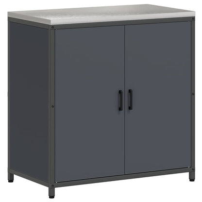 Keukenopslag set met plank met opslag met de deur Verstelbaar 2 pcs Antraciet 150 x 50 x 92 cm