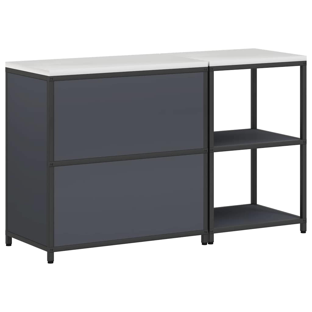 Keukenopslag set met plank met opslag met de deur Verstelbaar 2 pcs Antraciet 150 x 50 x 92 cm