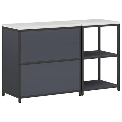 Keukenopslag set met plank met opslag met de deur Verstelbaar 2 pcs Antraciet 150 x 50 x 92 cm