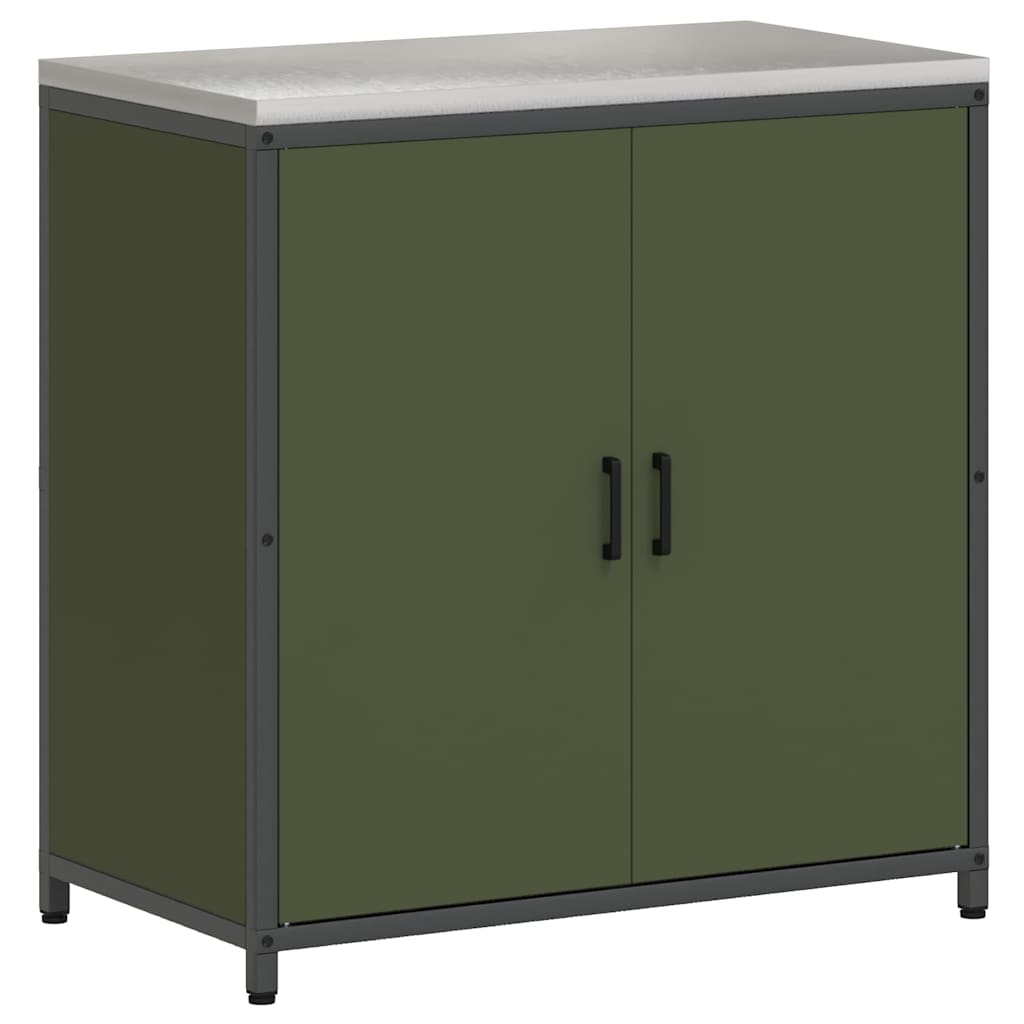Keukenopslag set met plank met opslag met de deur Verstelbaar 2 pcs Olijf Groen 150 x 50 x 92 cm