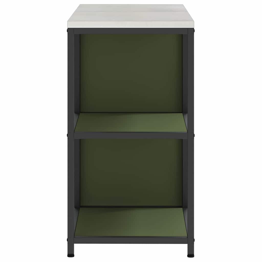 Keukenopslag set met plank met opslag met de deur Verstelbaar 2 pcs Olijf Groen 150 x 50 x 92 cm