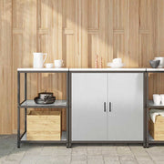 Kitchen storage set with shelf 2 pcs Silver Stainless steel
