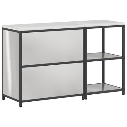 Keukenopslag set 2 pcs Zilver 150 x 50 x 92 cm Roestvrij staal