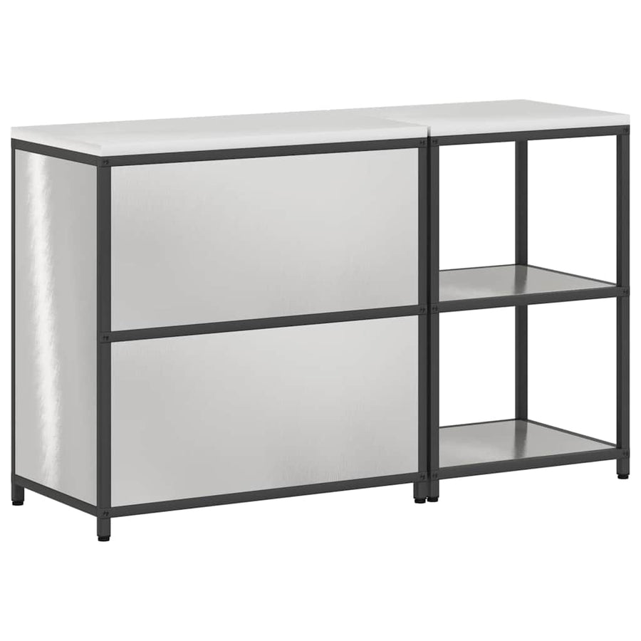 Keukenopslag set 2 pcs Zilver 150 x 50 x 92 cm Roestvrij staal