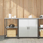 Keukenopbergkast 150x50x92 cm zilver gegalvaniseerd staal