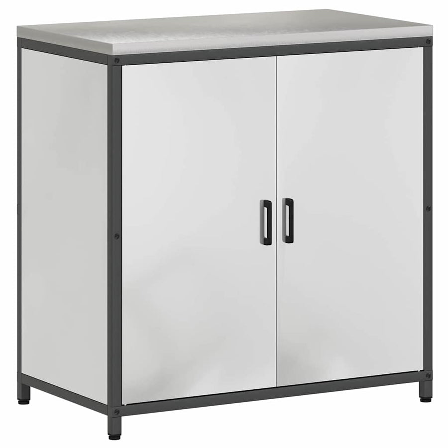 Keukenopslag set met plank met opslag met de deur Verstelbaar 2 pcs Zilver 150 x 50 x 92 cm