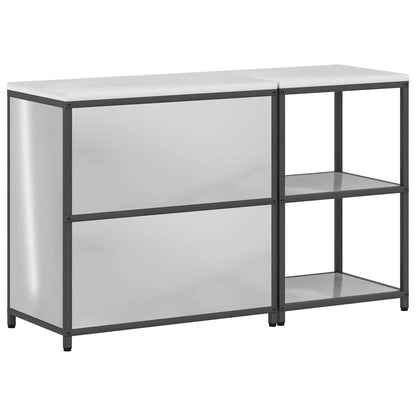 Keukenopslag set met plank met opslag met de deur Verstelbaar 2 pcs Zilver 150 x 50 x 92 cm