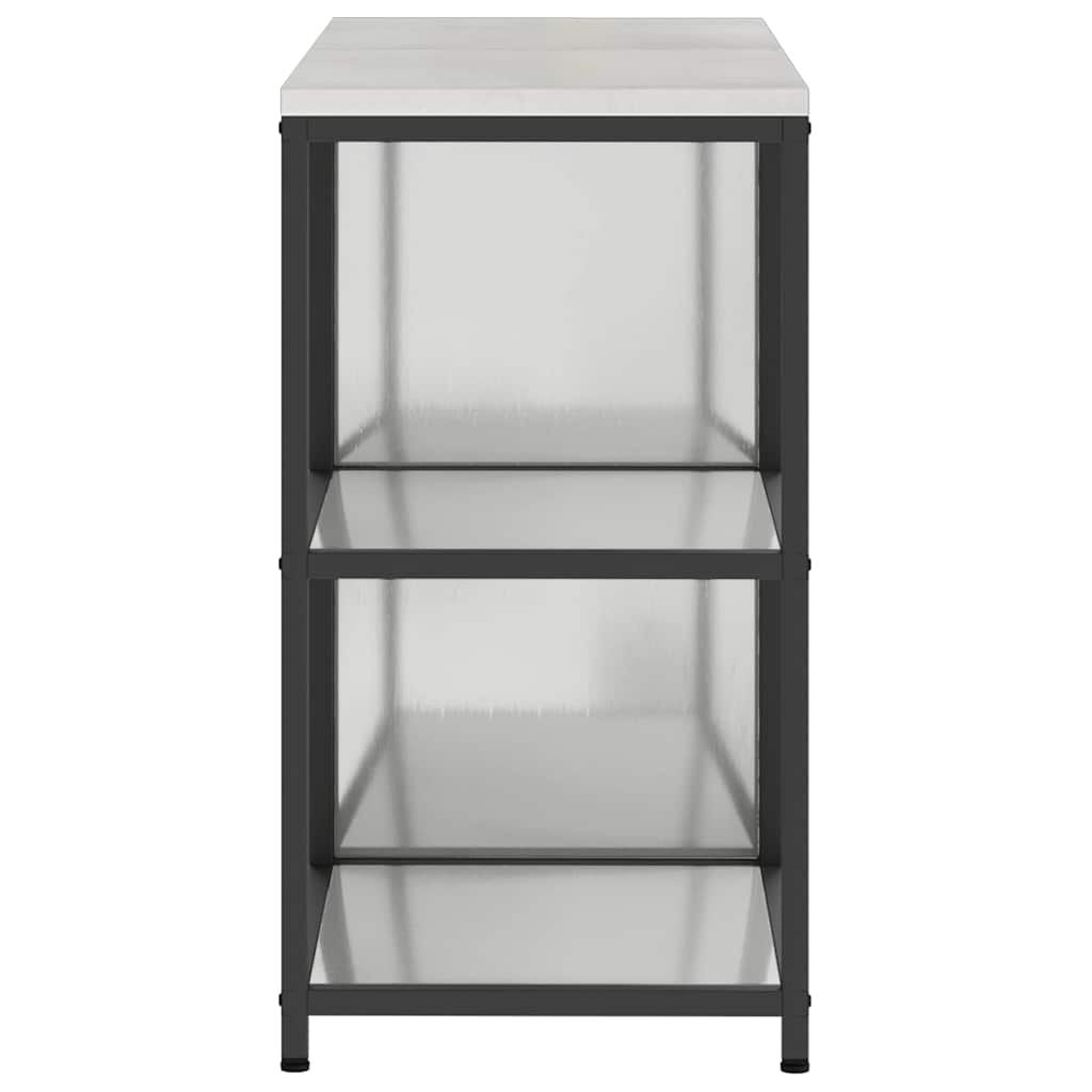 Keukenopslag set met plank met opslag met de deur Verstelbaar 2 pcs Zilver 150 x 50 x 92 cm