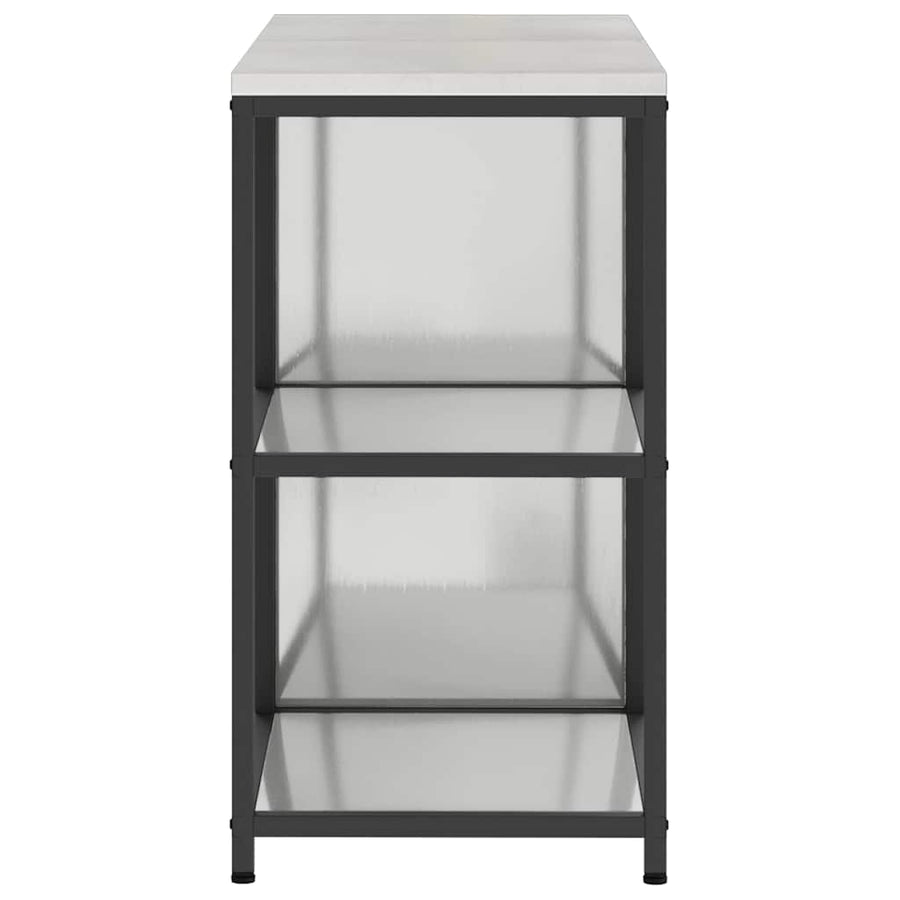 Keukenopslag set met plank met opslag met de deur Verstelbaar 2 pcs Zilver 150 x 50 x 92 cm