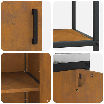 Keukenopslag set 2 pcs Roestig 150 x 50 x 92 cm Cortenstaal