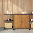Keukenkast 150x50x92 cm cortenstaal